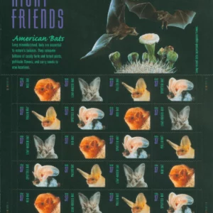 2002 Night Friends American Bats First Class Postage Stamps
